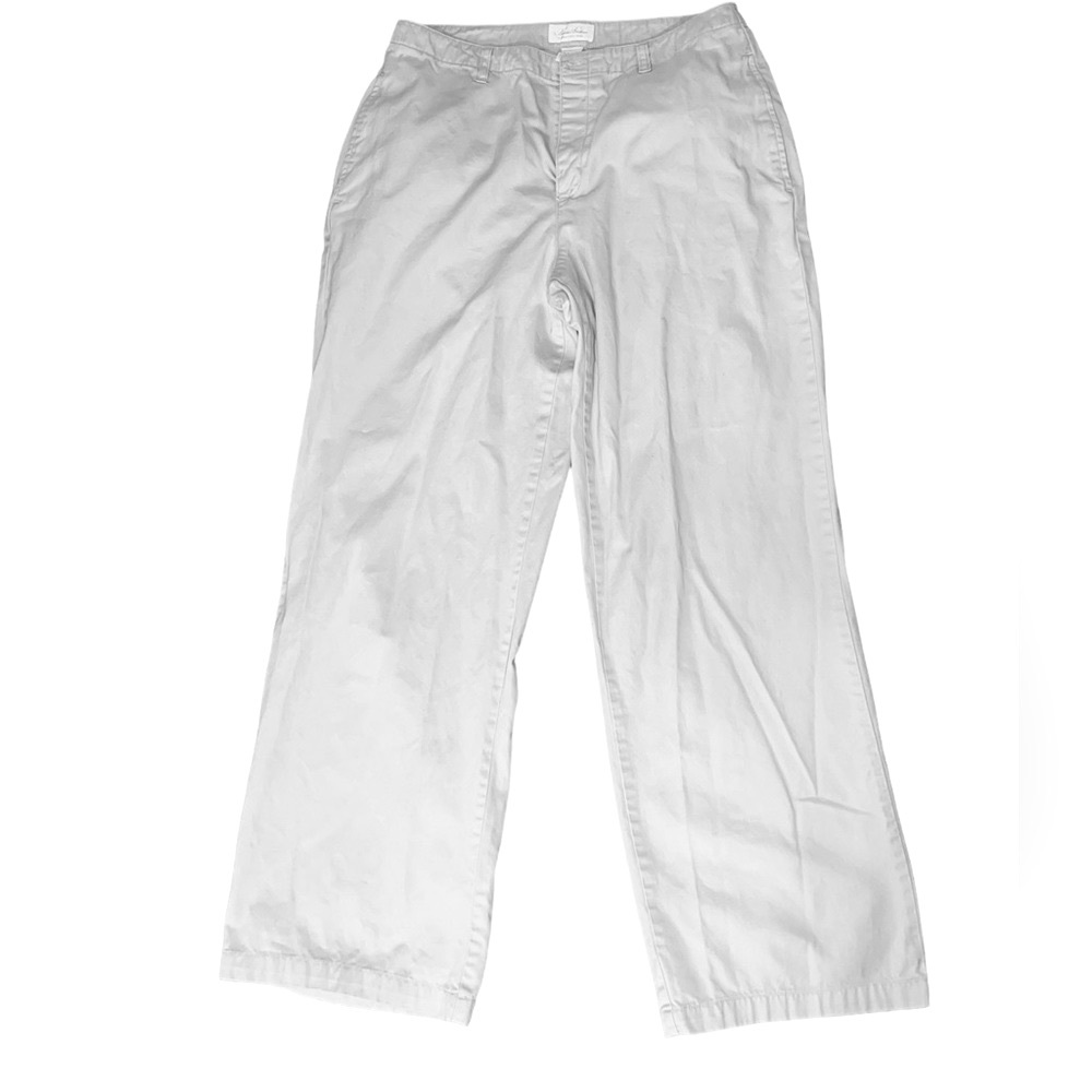 Brooks Brothers Wide Leg Button Down Cotton Khaki Pants Women’s Size 12